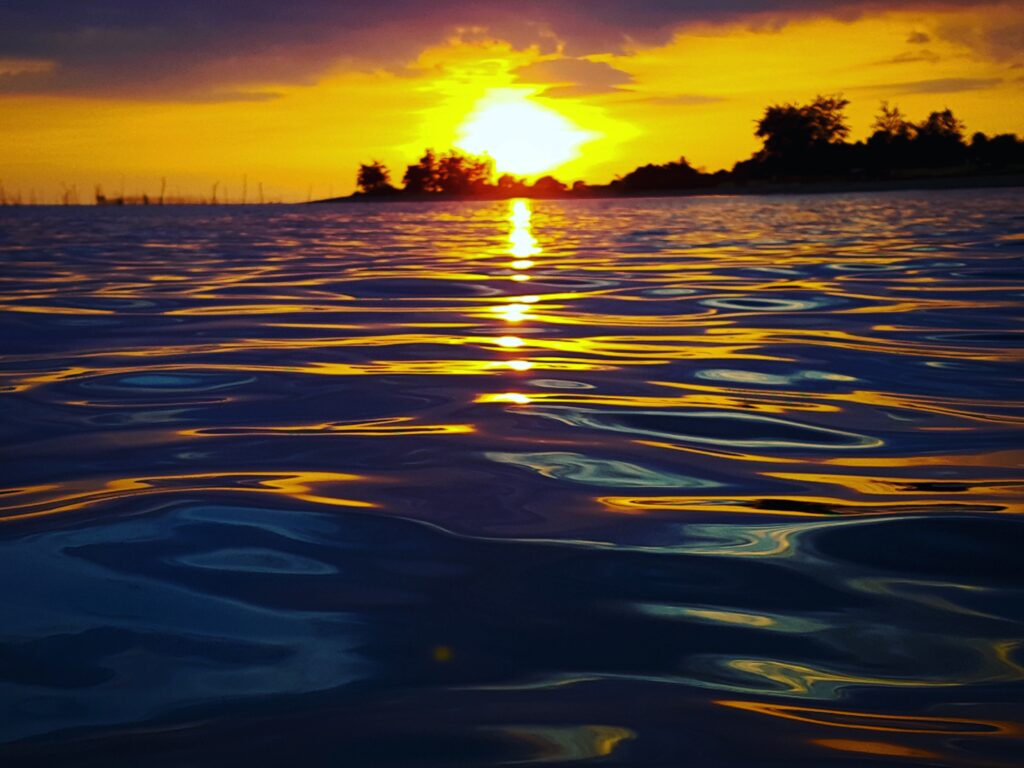Ocean Water in Sunset color